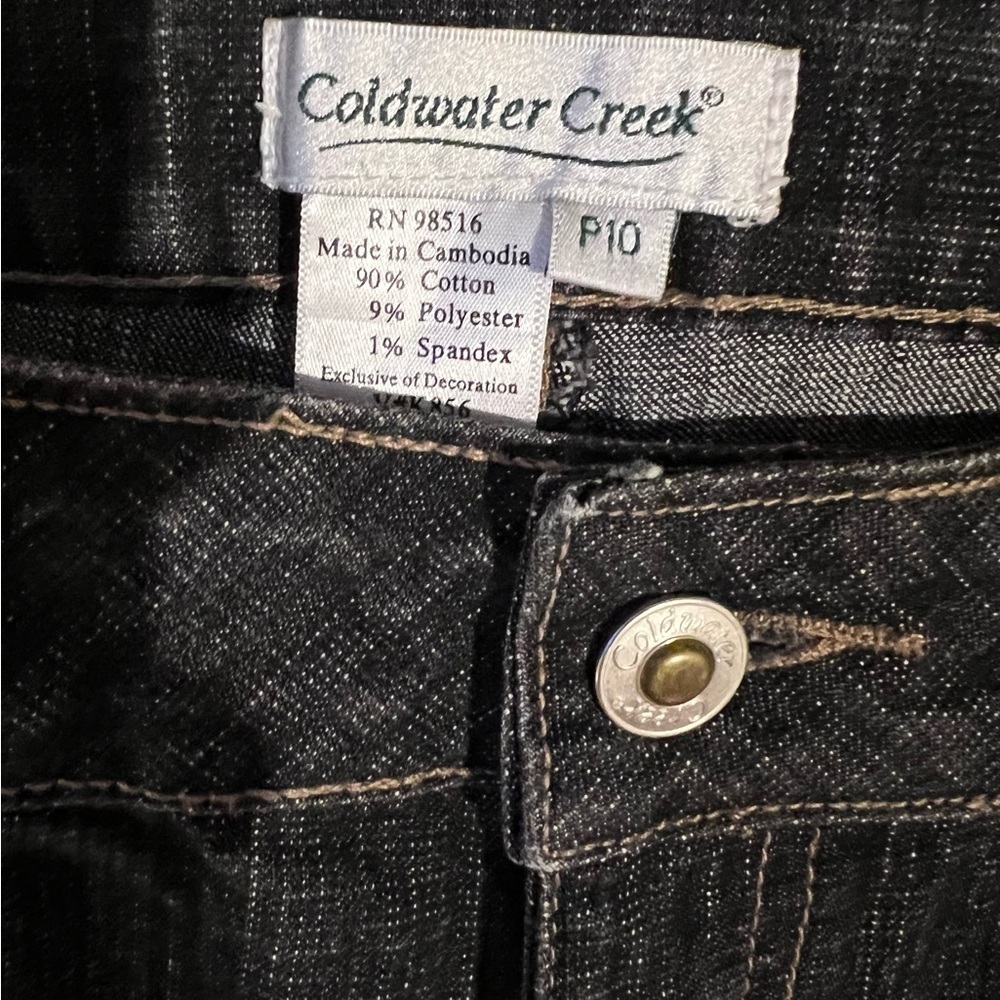 Coldwater Creek cotton blend black jeans 10 petite - Picture 2 of 4